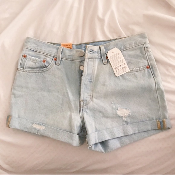 Levi's Pants - Levi’s 501 Light-Wash Cuffed Denim Jean Shorts